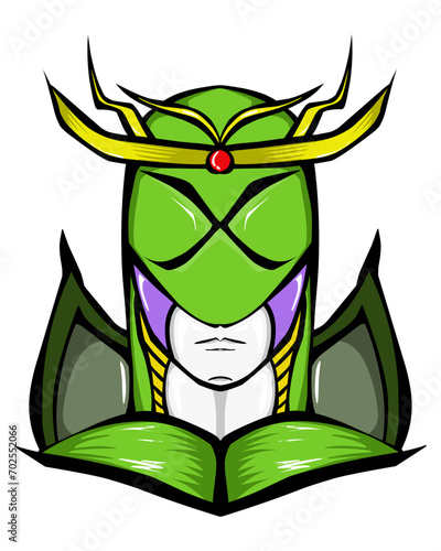 Masked cartoon character illustration. Perfect for tattoos, logos, icons, stickers.