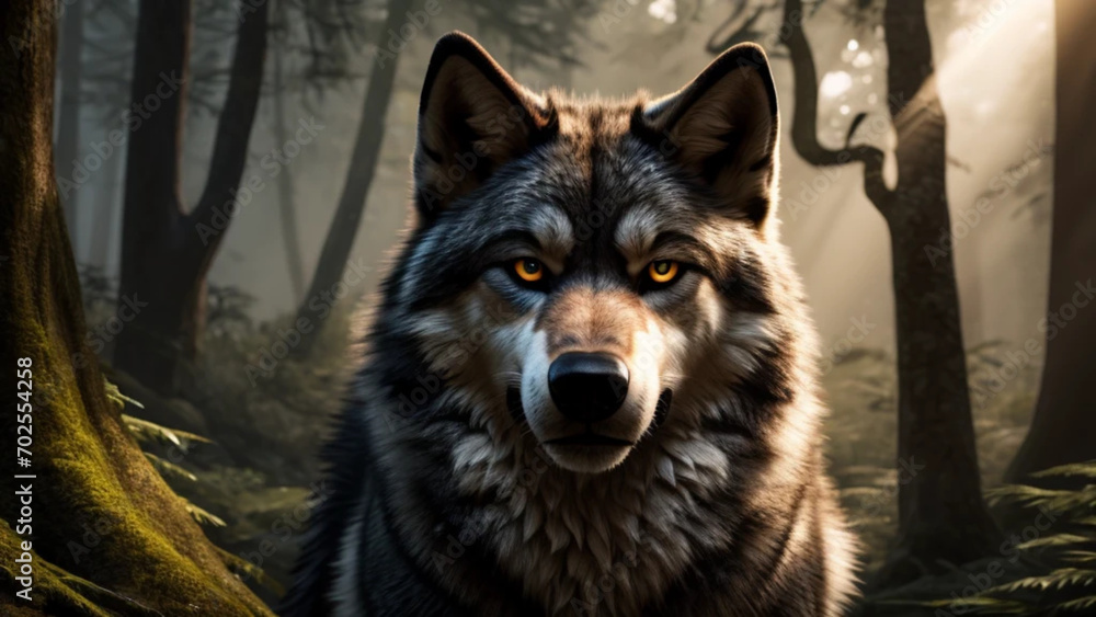 portrait of a wolf Generative ia portrait of a wolf Generative ia