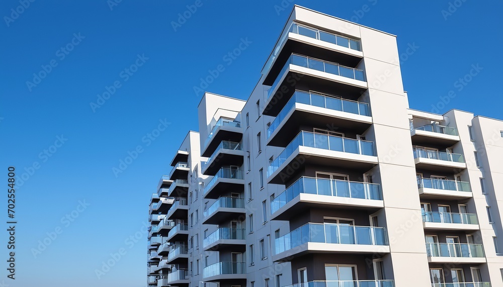 New Residential Architecture: Apartments with Sky Background