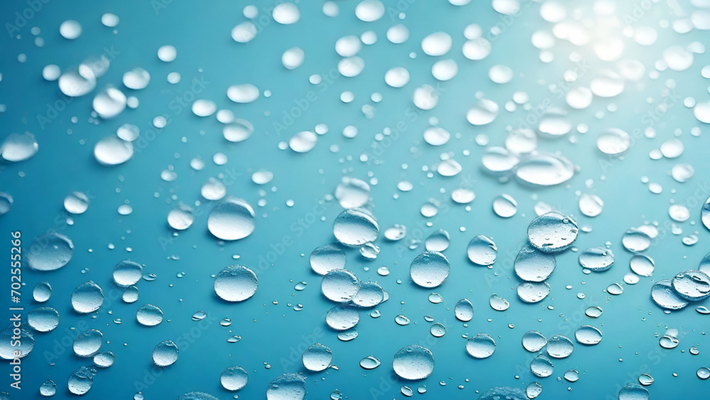water drops on blue background | Water Drops Captured on a Blue Background
