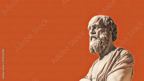 Socrates illustration with empty space for writing quote or text photo