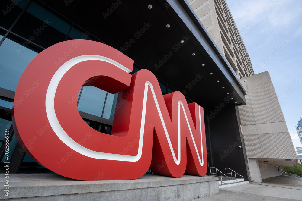 Atlanta, GA, USA - June 14, 2022: Giant CNN sign is seen at the ...