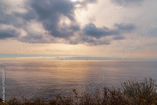 Panoramic Sunny Sky Glowing Over The Pacific Ocean