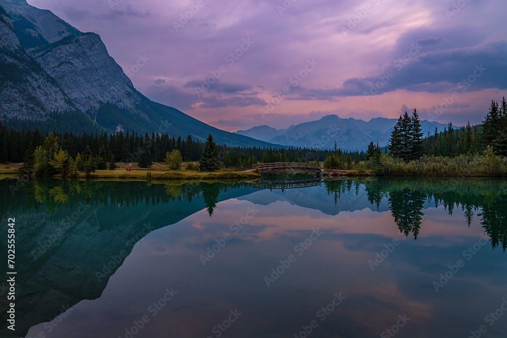 Reflections In A Banff Lake At Sunrise Reflections In A Banff Lake At Sunrise