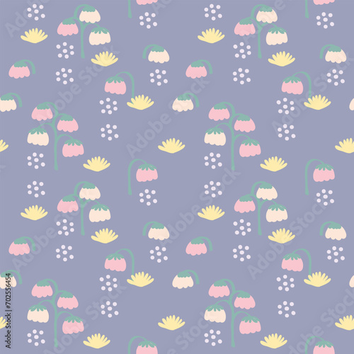 Floral pattern and purple background