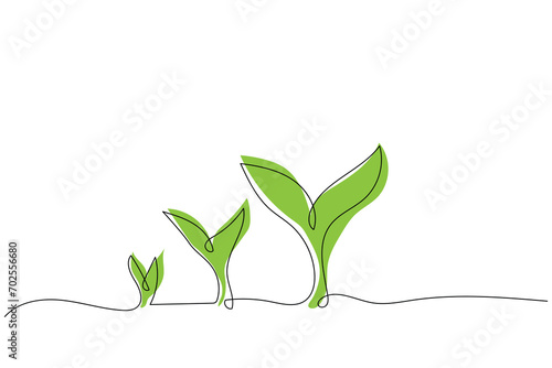logo design continuous line hand drawn growing plants