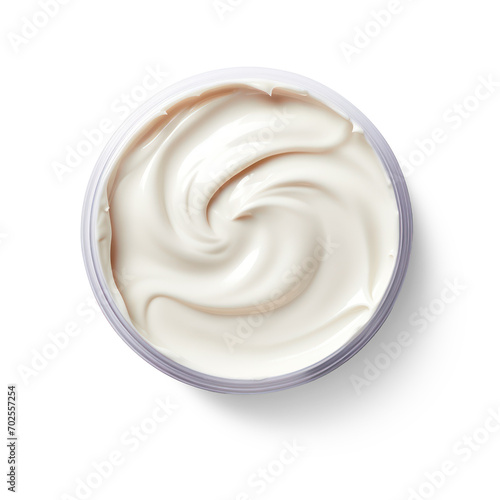 White cream top view on isolate transparency background, PNG