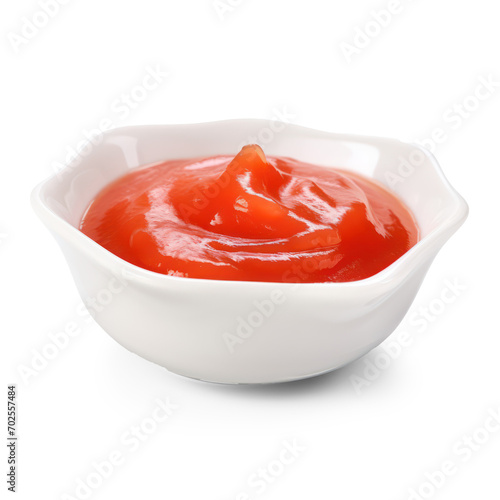 tomato sauce in a bowl on isolate transparency background, PNG