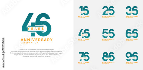 anniversary logotype vector set with green color for special celebration