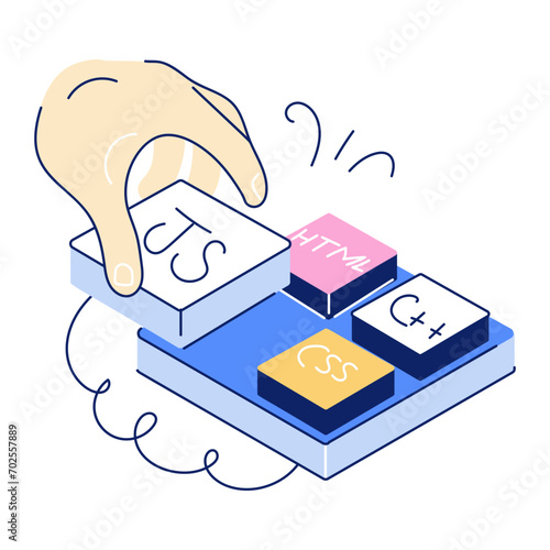 Coding languages hand drawn mini illustration 
