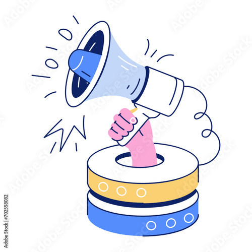 Grab hand drawn mini illustration of data marketing 