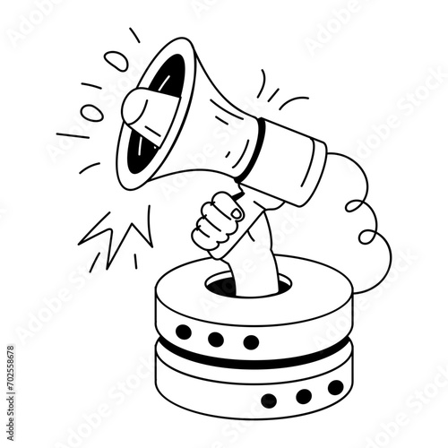 Grab hand drawn mini illustration of data marketing 