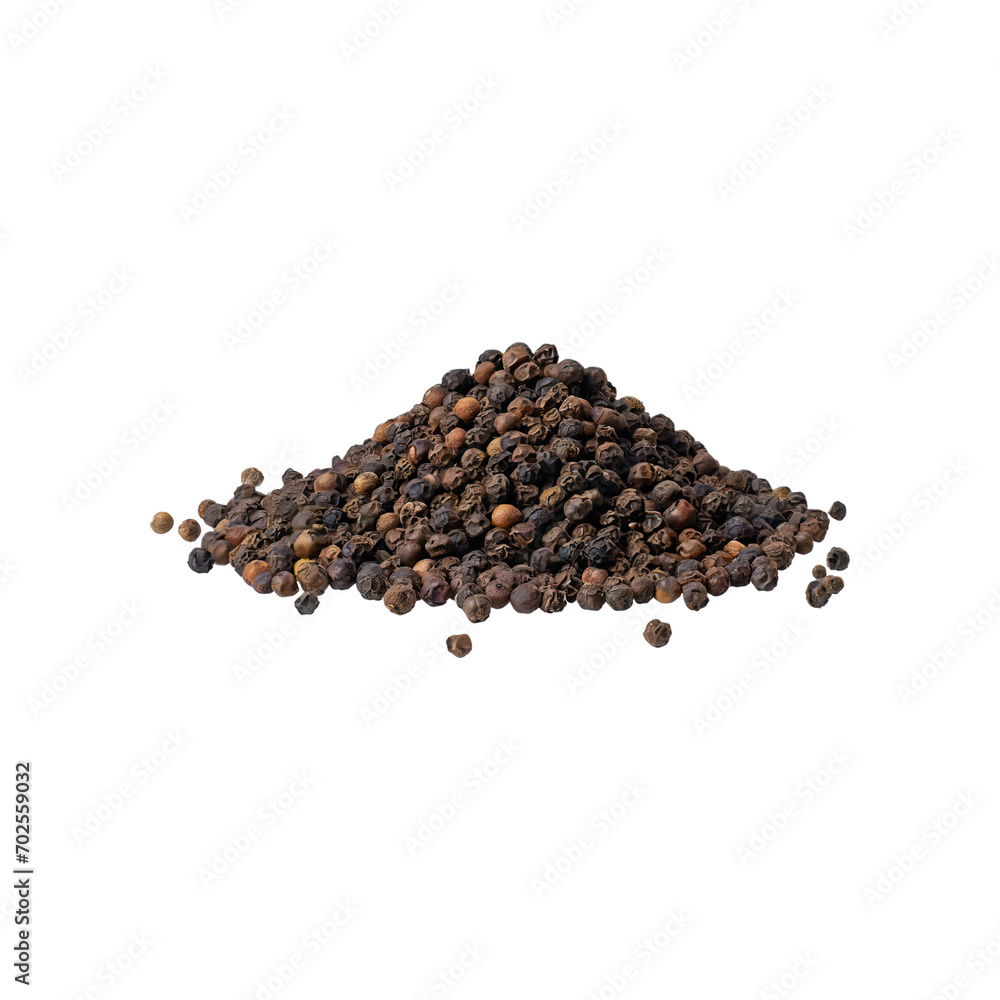 Floating Of A Pile Of Black Pepper Corns, Without Shadow, Isolated Transparent Background Floating Of A Pile Of Black Pepper Corns, Without Shadow, Isolated Transparent Background