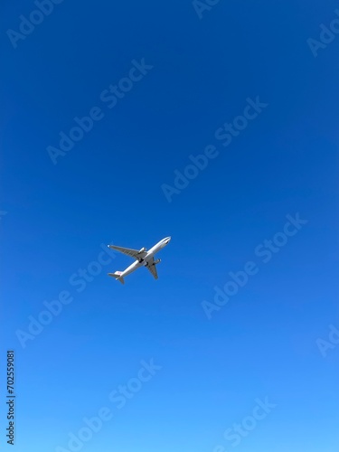 Airplane in the blue sky © windtay