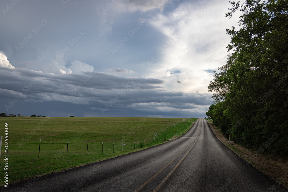 Stormy country road