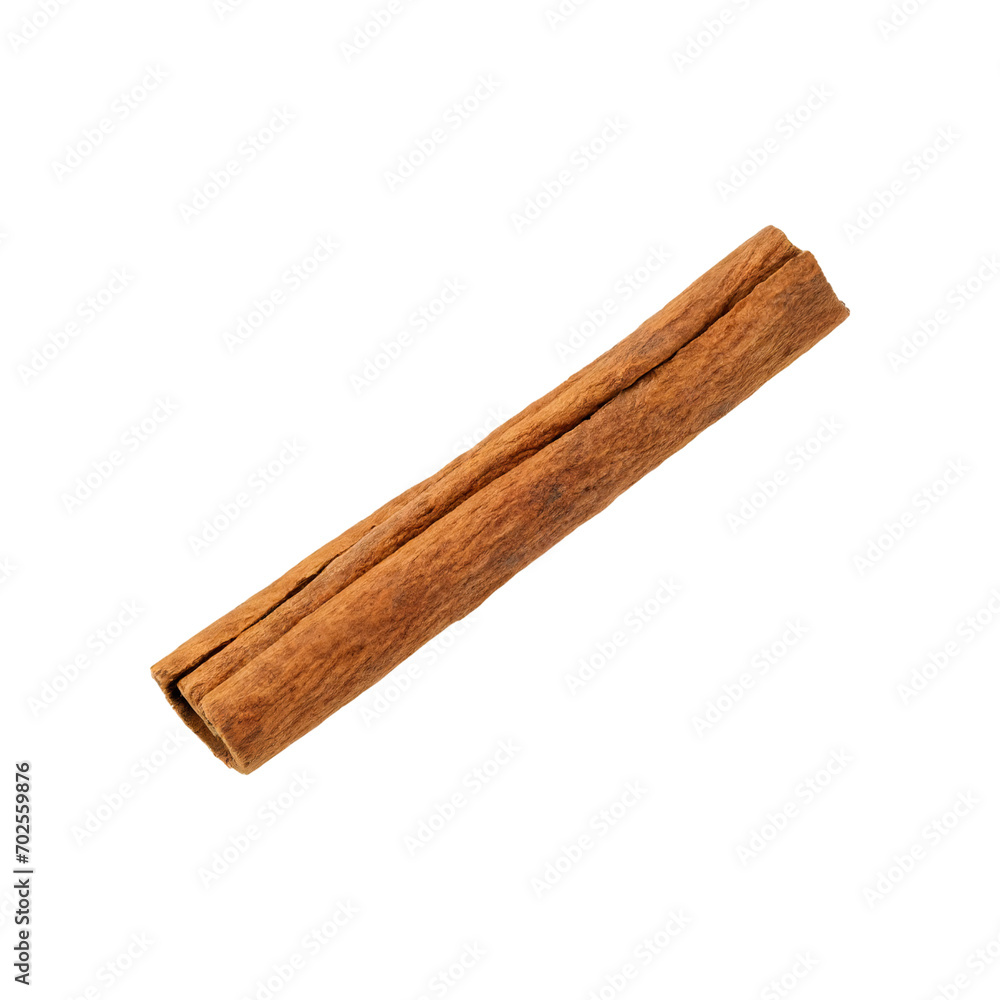 Floating Of Bunches Stick Of Brown Cinnamon Bark, Single, Isolated Transparent Background
