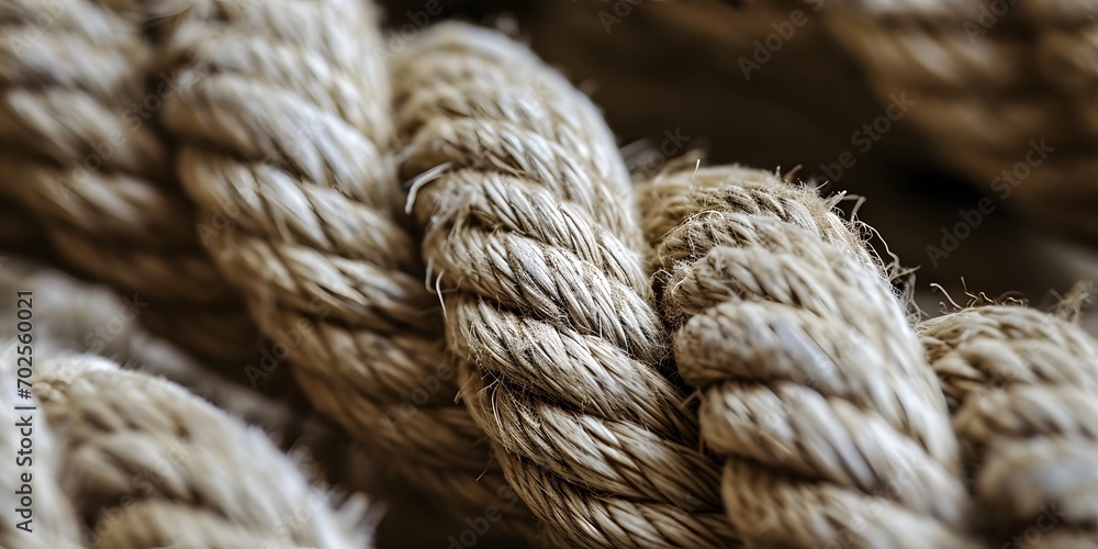 Macro close up of rope texture background - Generative ai Macro close up of rope texture background - Generative ai