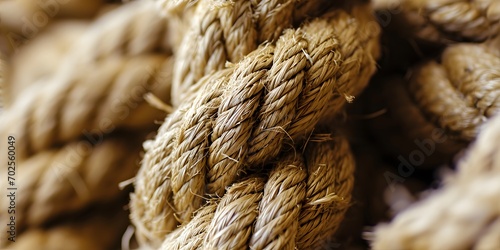 Macro close up of rope texture background - Generative ai
