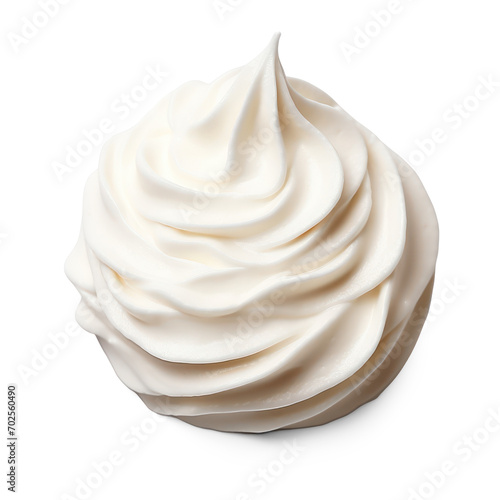 White Whiped cream on isolate transparency background, PNG