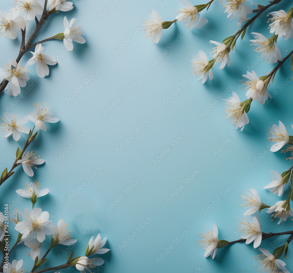 white flowers with copy space
