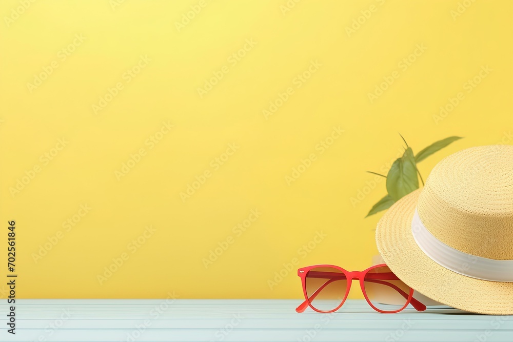 Summer concept, mockup style with copyspace, details, high resolution photography