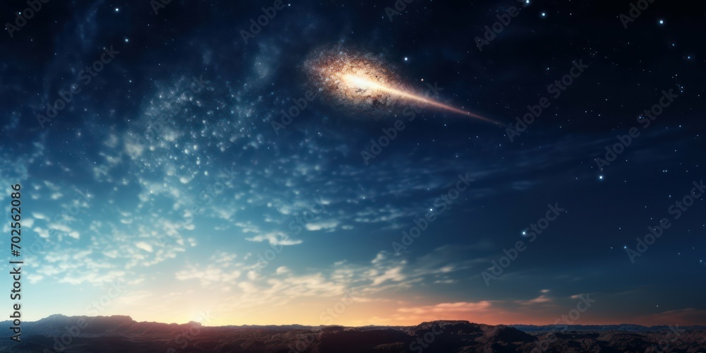Meteor Fiery Path Across the Heavens