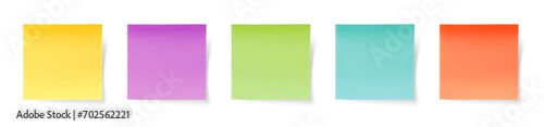 set of colorful sticky note on isolate transparency background, PNG