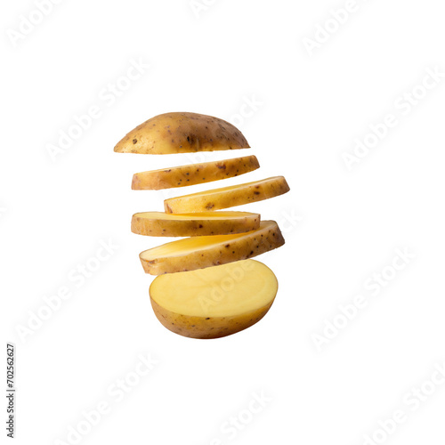 Potato Sliced, Without Shadow, Isolated Transparent Background