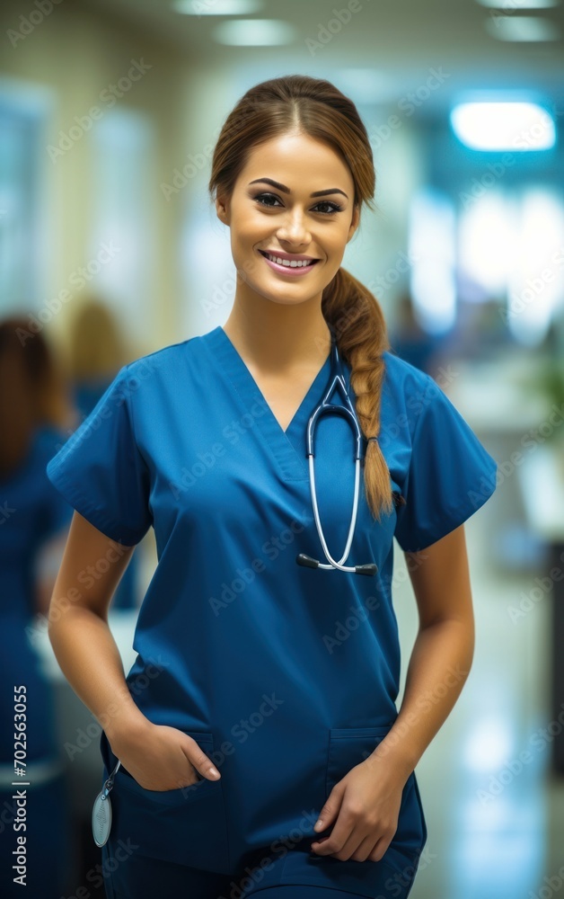 Friendly Nurse at Nurse's Station Friendly Nurse at Nurse's Station