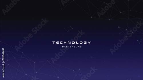Abstract futuristic - Molecules technology with polygonal shapes on dark blue background.