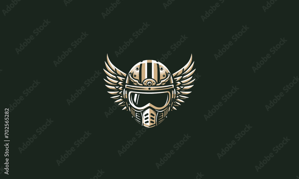 Obraz premium helmet with wings vector illustration flat design