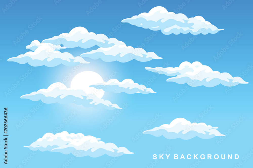Sky Cloud Background Design Illustration Template Vector Decor Banner And Poster Sky Cloud Background Design Illustration Template Vector Decor Banner And Poster