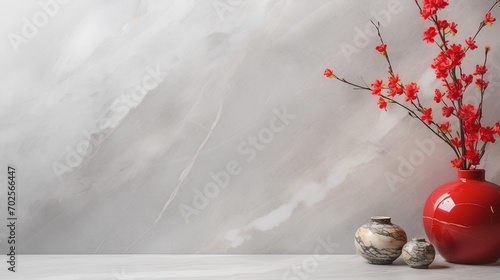 Happy chinese new year, elegant marble texture chinese background with copy space, lunar day background banner