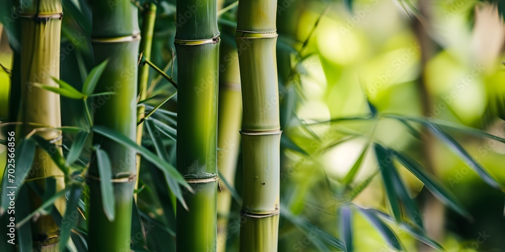 Fototapeta premium Close up on Bamboo forest texture web background - Generative ai
