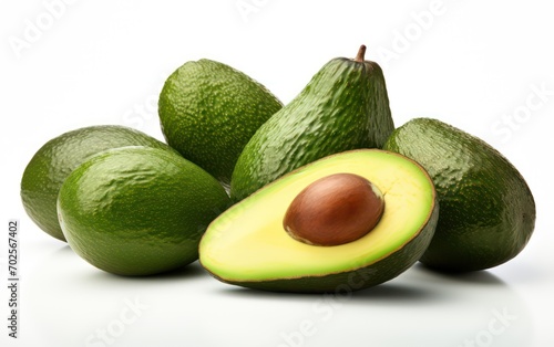 bunch of avocado isolated on white background