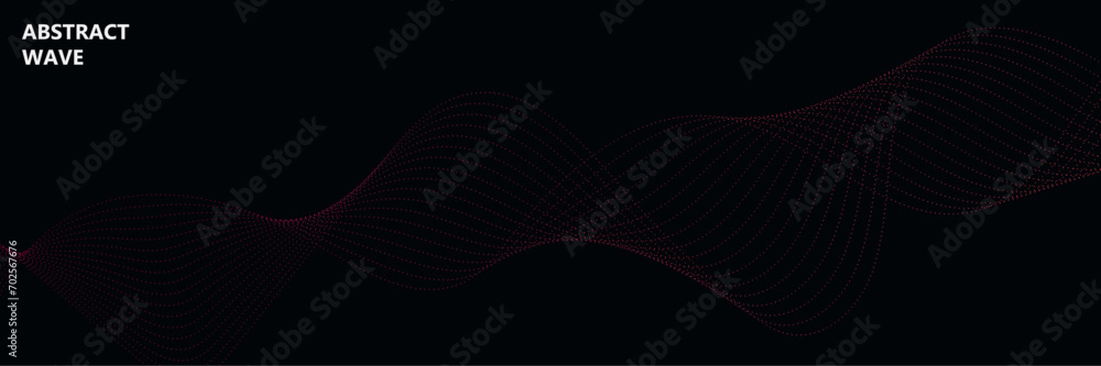 Abstract colorful Red wave line in Dark background modern stream wave ...