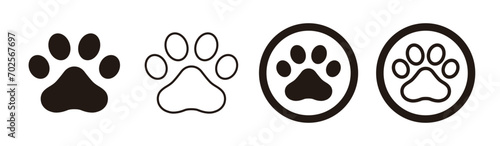 Dog or cat paw vector icon photo