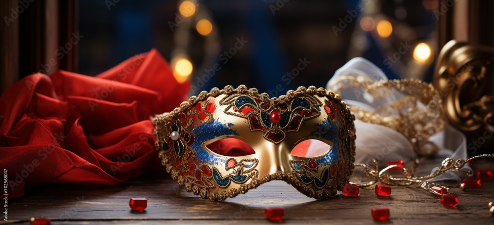 venetian carnival mask with sequins on wooden deskvenetian carnival mask with sequins on wooden desk