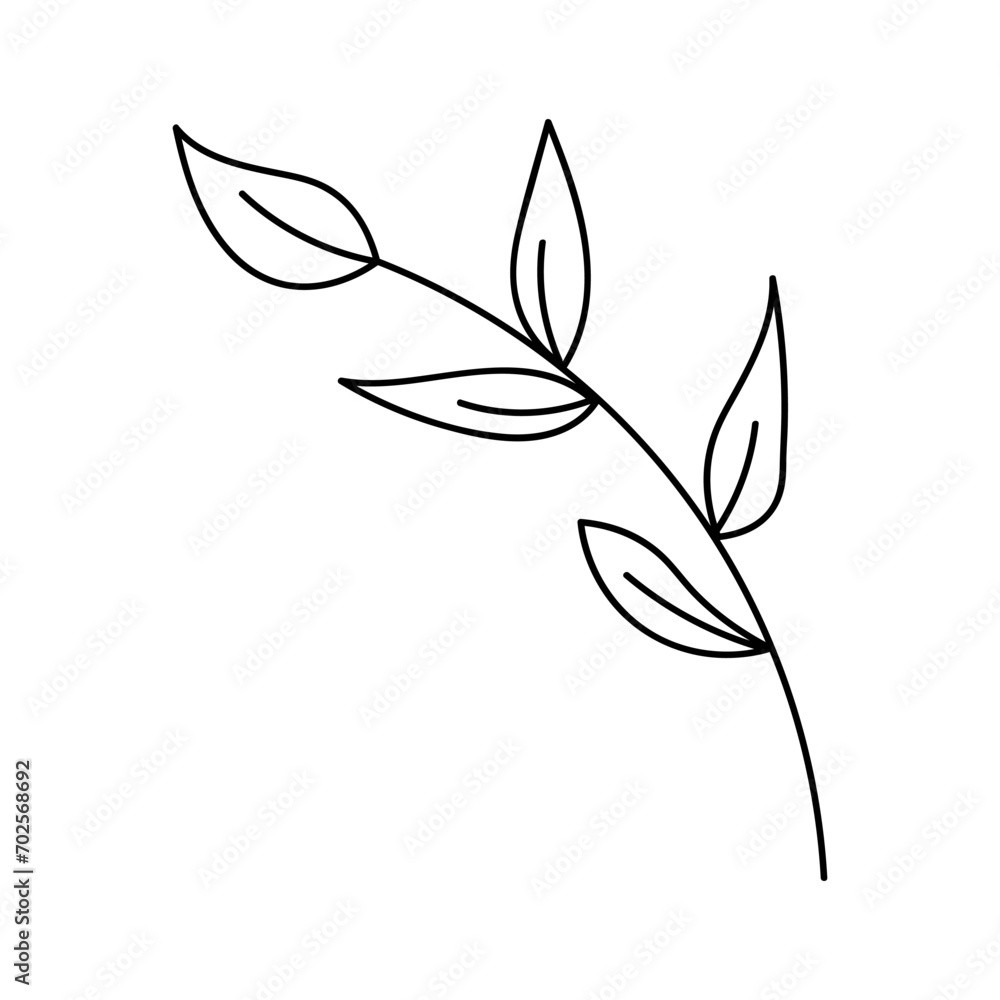 Green branch with leaves on white background. Green branch with leaves on white background.