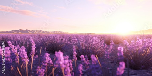 Scenic Lavender Field Paints a Serene Scene photo