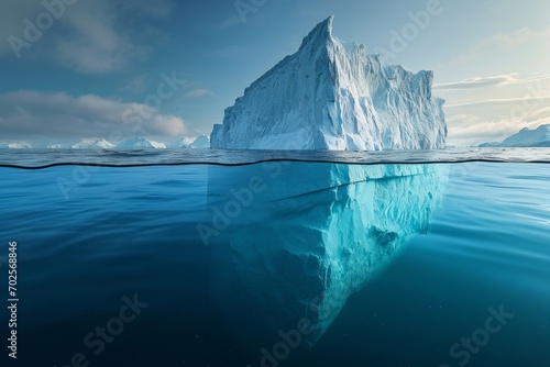 Iceberg with the underwater portion visible