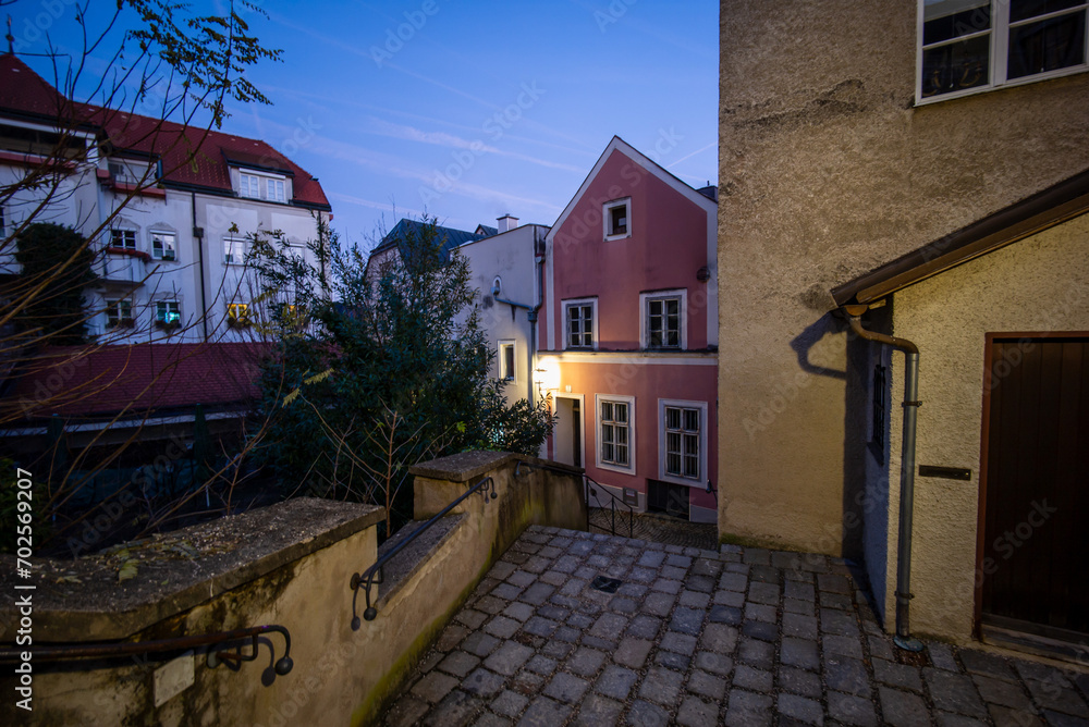 street in the old town of steyr, upper austria