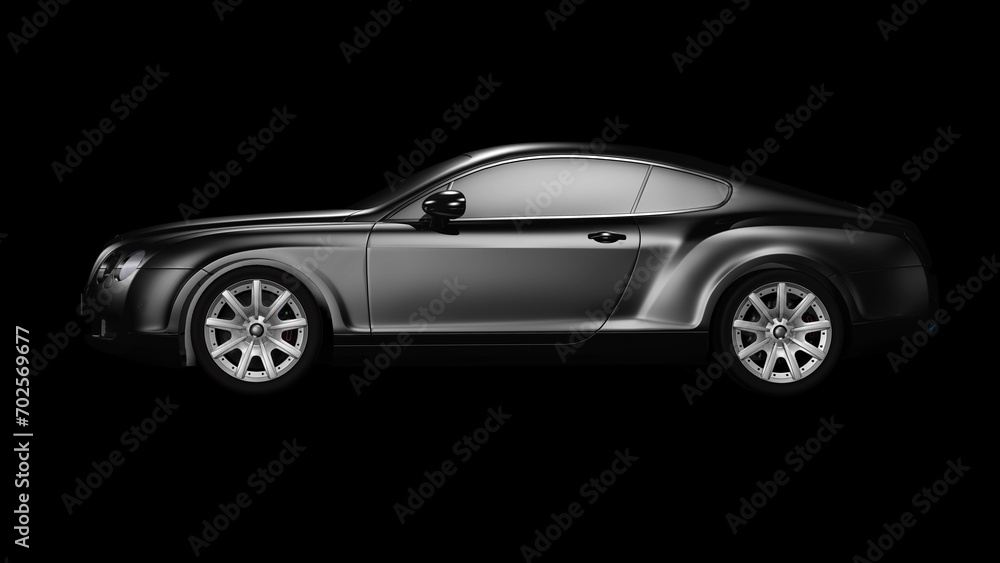 black sports car isolated