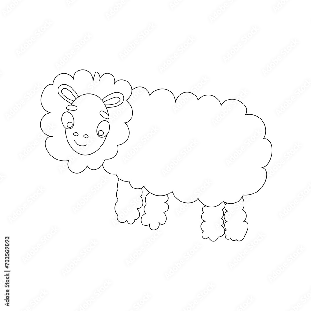 Lamb vector illustration in doodle style on a white background. Lamb vector illustration in doodle style on a white background.