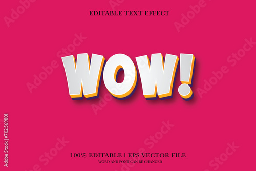 Wow 3d text effect styles mockup concept Black text