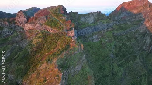 Reveal pullback at niño da mantha in  Pico do Arieiro mountain photo