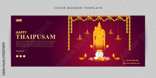 Vector illustration of Happy Thaipusam Facebook cover banner Template