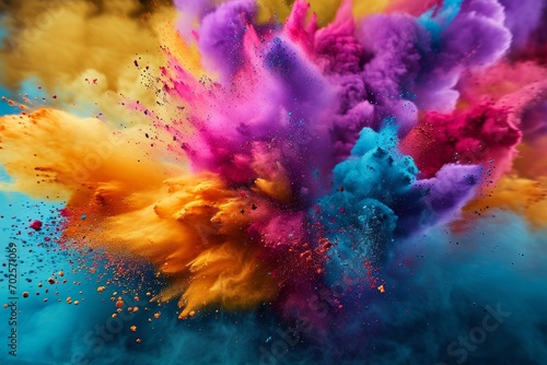 Explosive burst of colorful powders © ParinApril