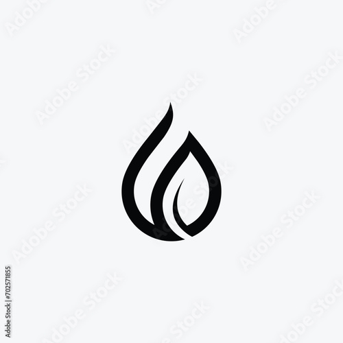Abstract growing plant with drop of water logo abstract