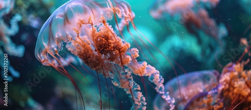 Close-up of the Aurelia jellyfish.